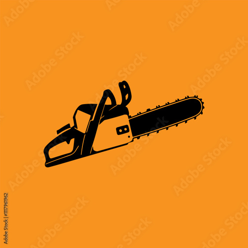 Chainsaw Silhouette Vector – Industrial Tool Outline Design