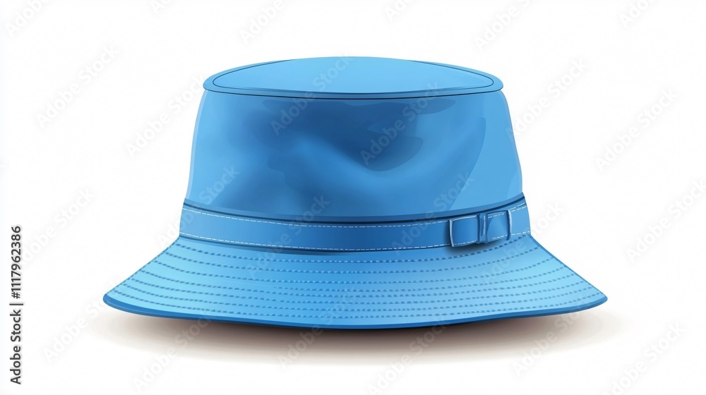 Blue Bucket Hat Vector Illustration Isolated on White Background Blue Bucket Hat Vector Illustration Isolated on White Background
