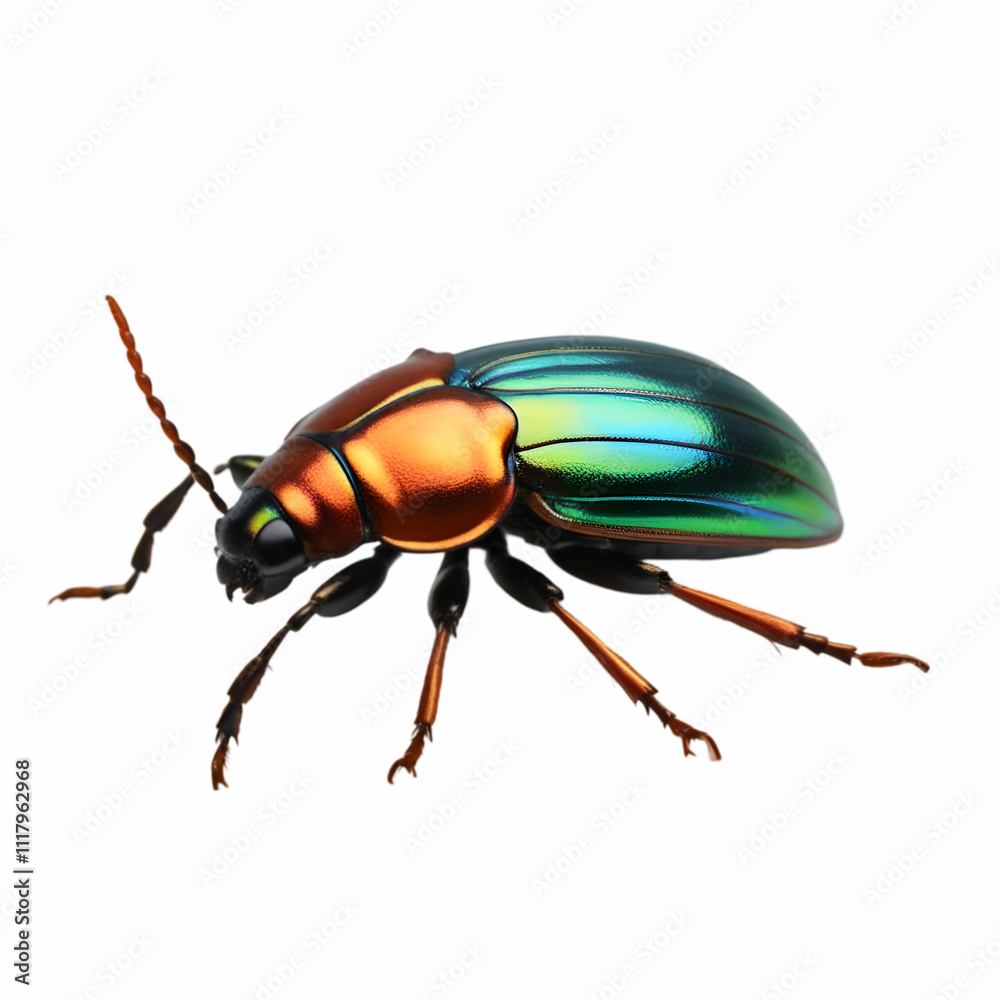 Fototapeta premium Green beetle insect rose chafer (cetonia aurata) isolated on white