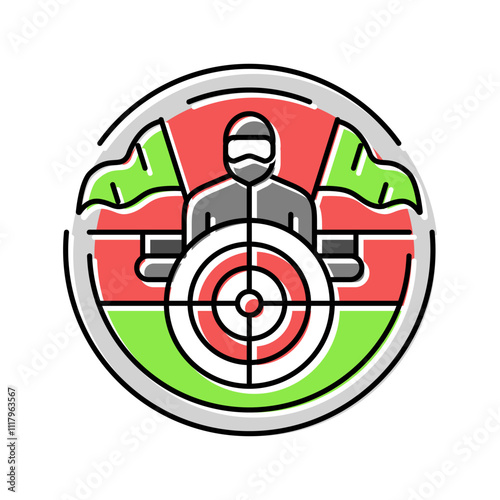 badge paintball game team color icon vector. badge paintball game team sign. isolated symbol illustration