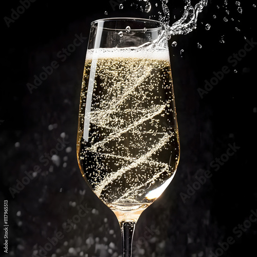 champagne pouring into glass photo