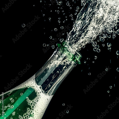 Obraz w ramie champagne splash