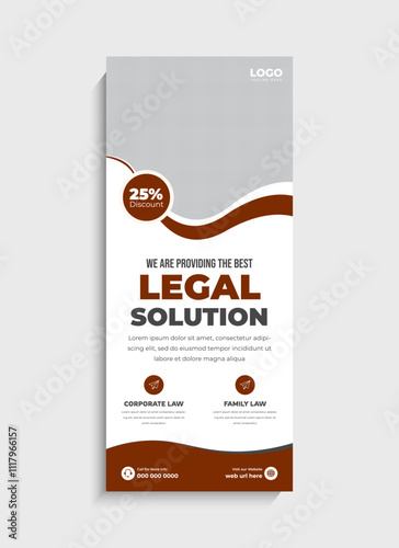 Law Firm Business standee roll up banner template design