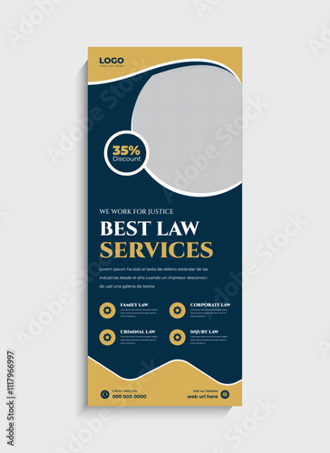 Law Firm Business standee roll up banner template design