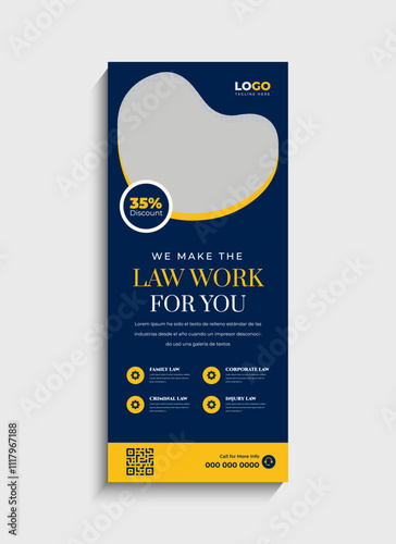 Law Firm Business standee roll up banner template design