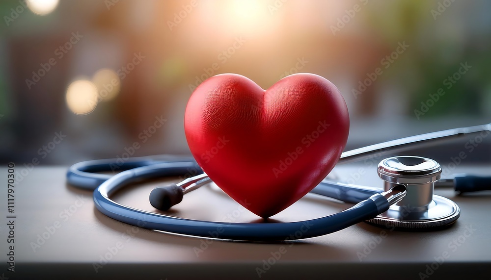 a red heart and stethoscope, symbolizing family healthcare. a red heart and stethoscope, symbolizing family healthcare.