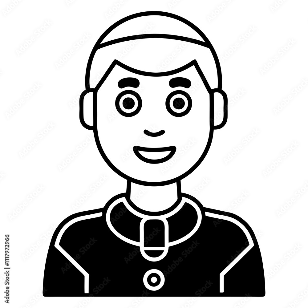 AI Assistant Icon vector silhouette black design white background AI Assistant Icon vector silhouette black design white background