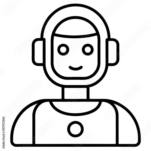 AI Assistant Icon vector silhouette black design white background