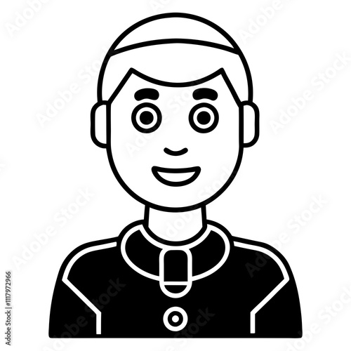 AI Assistant Icon vector silhouette black design white background