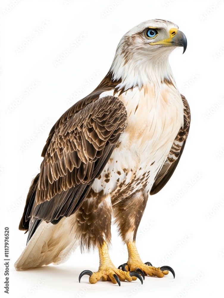 Fototapeta premium Majestic White-tailed Eagle Posed Elegantly on a White Background