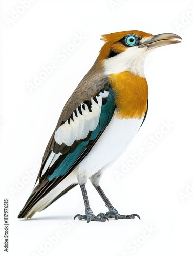 Wallpaper Mural Detailed Portrait of a Yellow-Billed Cuckoo on White Background Torontodigital.ca