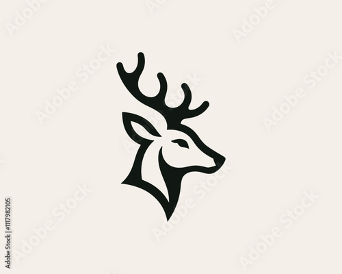 Deer logo vector template. Deer head icon illustration. Deer logo design for t-shirts