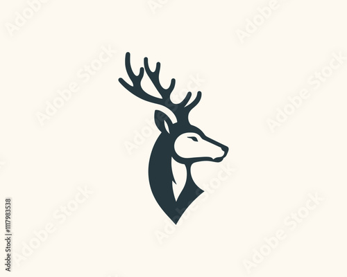 Deer logo vector template. Deer head logo icon vector illustration. Deer logo design for t-shirts