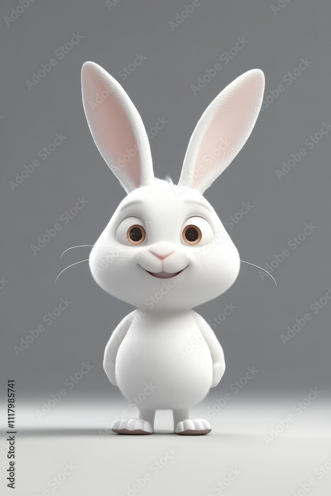 National Bunny Day Cute cartoon white rabbit with big eyes and ears National Bunny Day Cute cartoon white rabbit with big eyes and ears