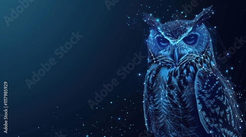 Digital Owl in Blue