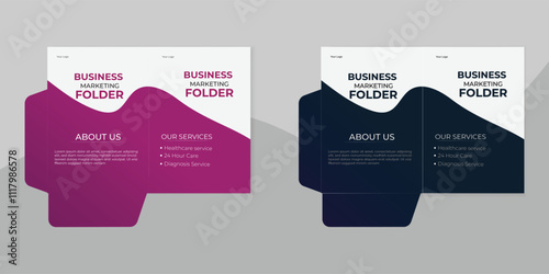 Corporate business presentation  file folder design template  vector  
