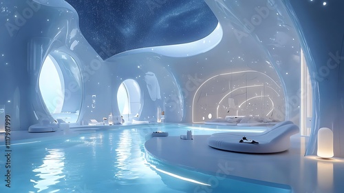 Futuristic space hotel concept 