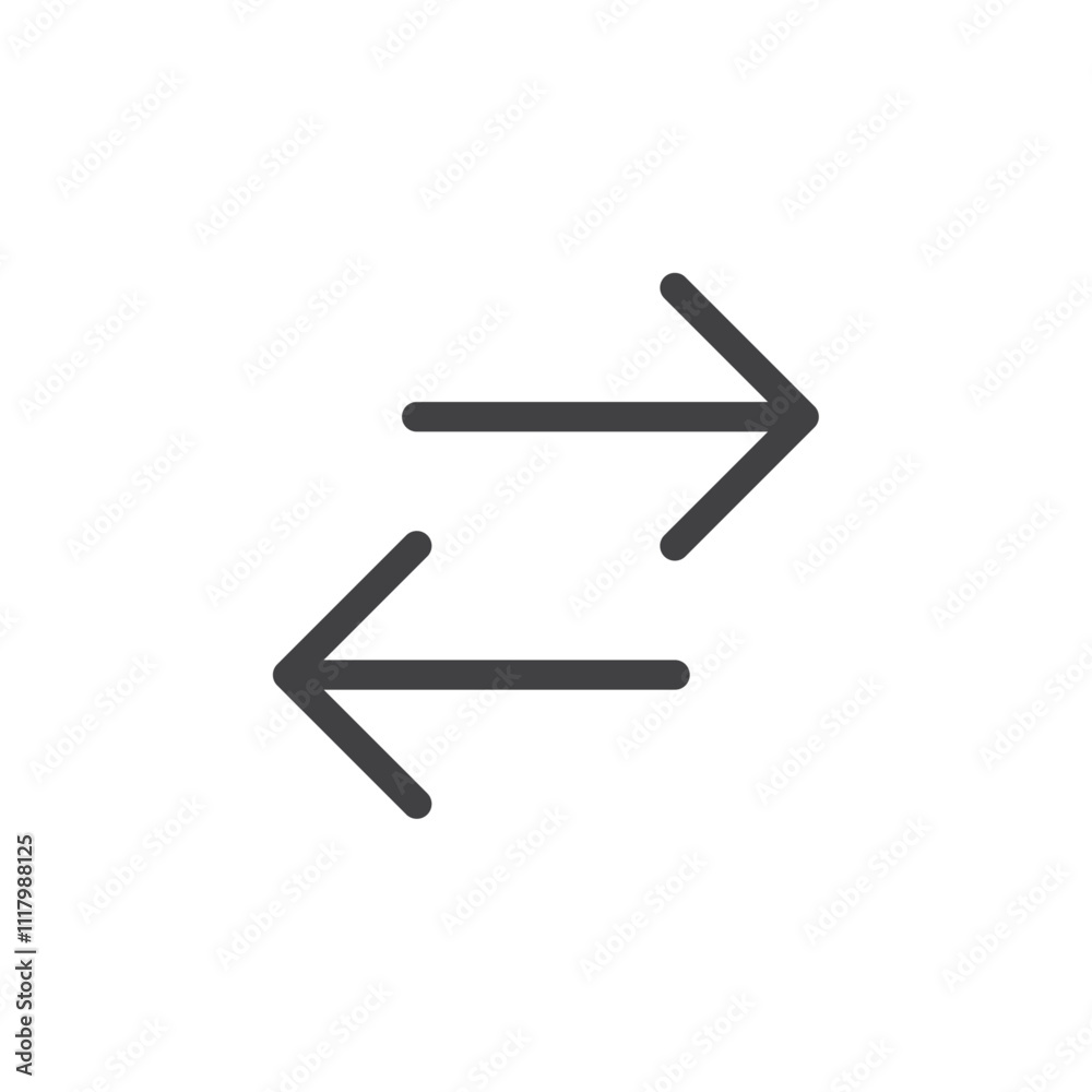 Arrows left and right icon flat and simple set design Arrows left and right icon flat and simple set design