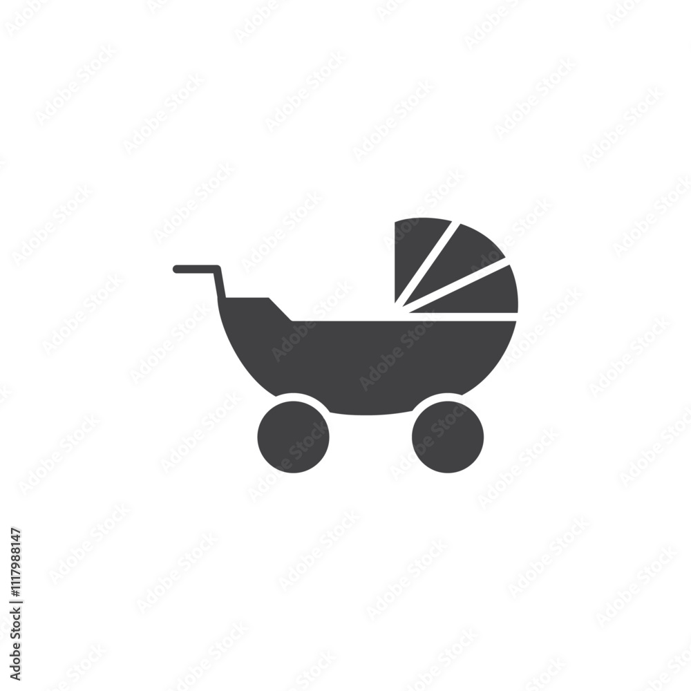 Baby stroller icon flat and simple set design Baby stroller icon flat and simple set design