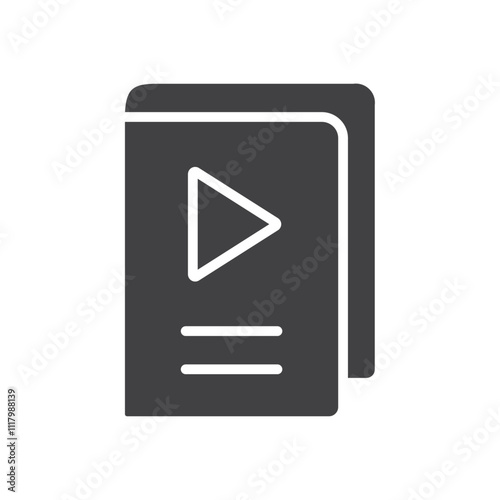 Audio book icon flat and simple set design