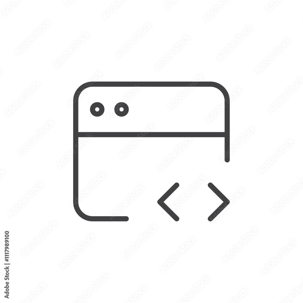 Browser code icon flat and simple set design Browser code icon flat and simple set design