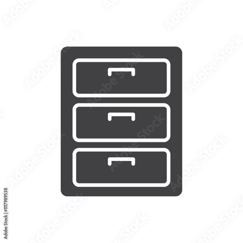Cabinet icon flat and simple set design