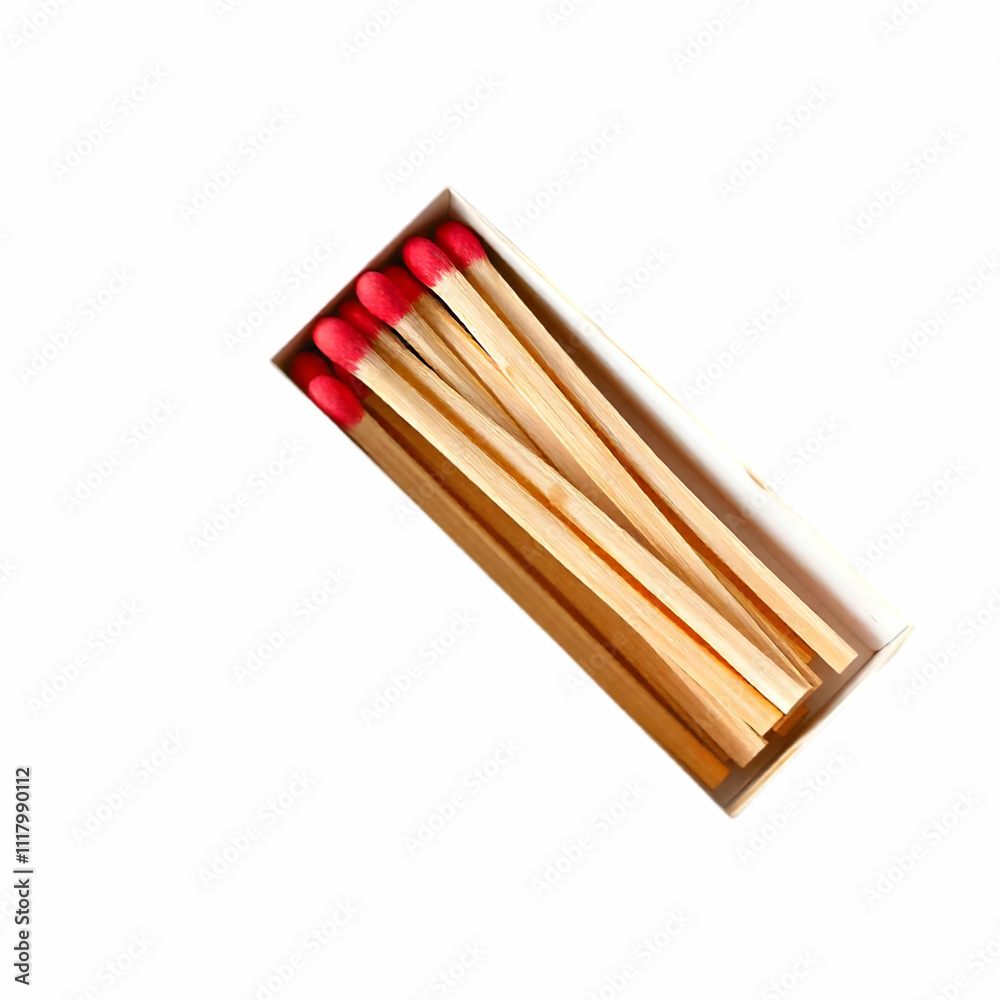 Matches in a matchbox isolated on the blank background Matches in a matchbox isolated on the blank background