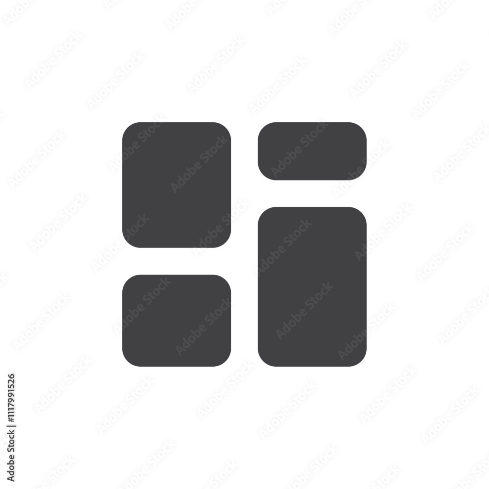 Dashboard layout icon flat and simple set design Dashboard layout icon flat and simple set design