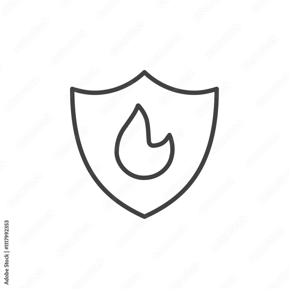 Fire protection icon flat and simple set design Fire protection icon flat and simple set design