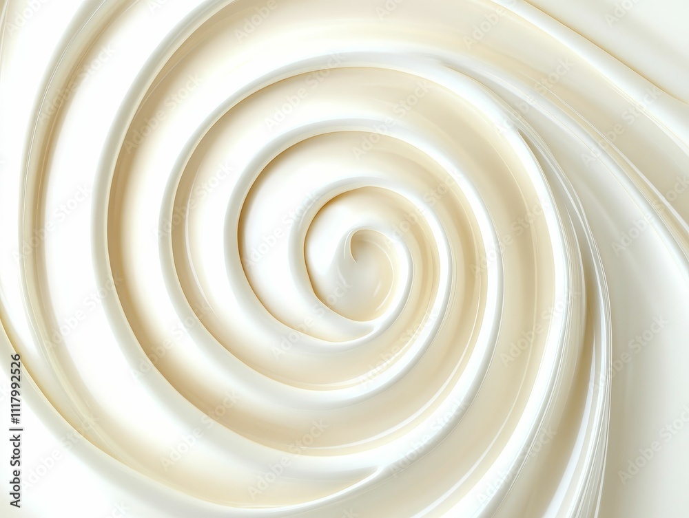 Creamy swirls, spiraling inward, smooth texture. Creamy swirls, spiraling inward, smooth texture.