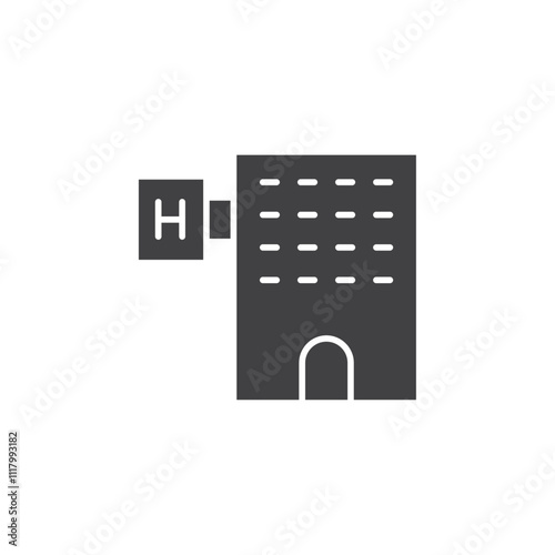 Hospital icon flat and simple set design