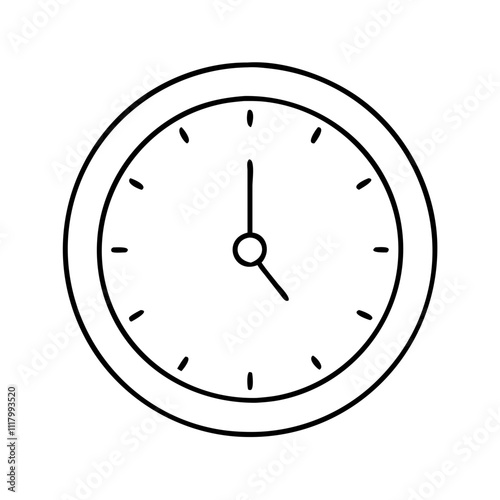 clock at midnight icon, new year illustration, new year icon - simple black line art of clock at midnight, symbolizing new year celebrations. new year vector.