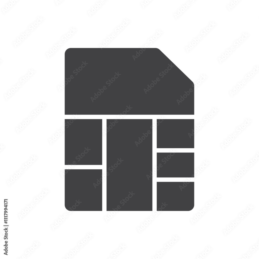 Memory card icon flat and simple set design Memory card icon flat and simple set design