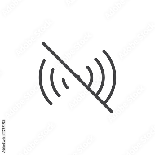 No signal icon flat and simple set design