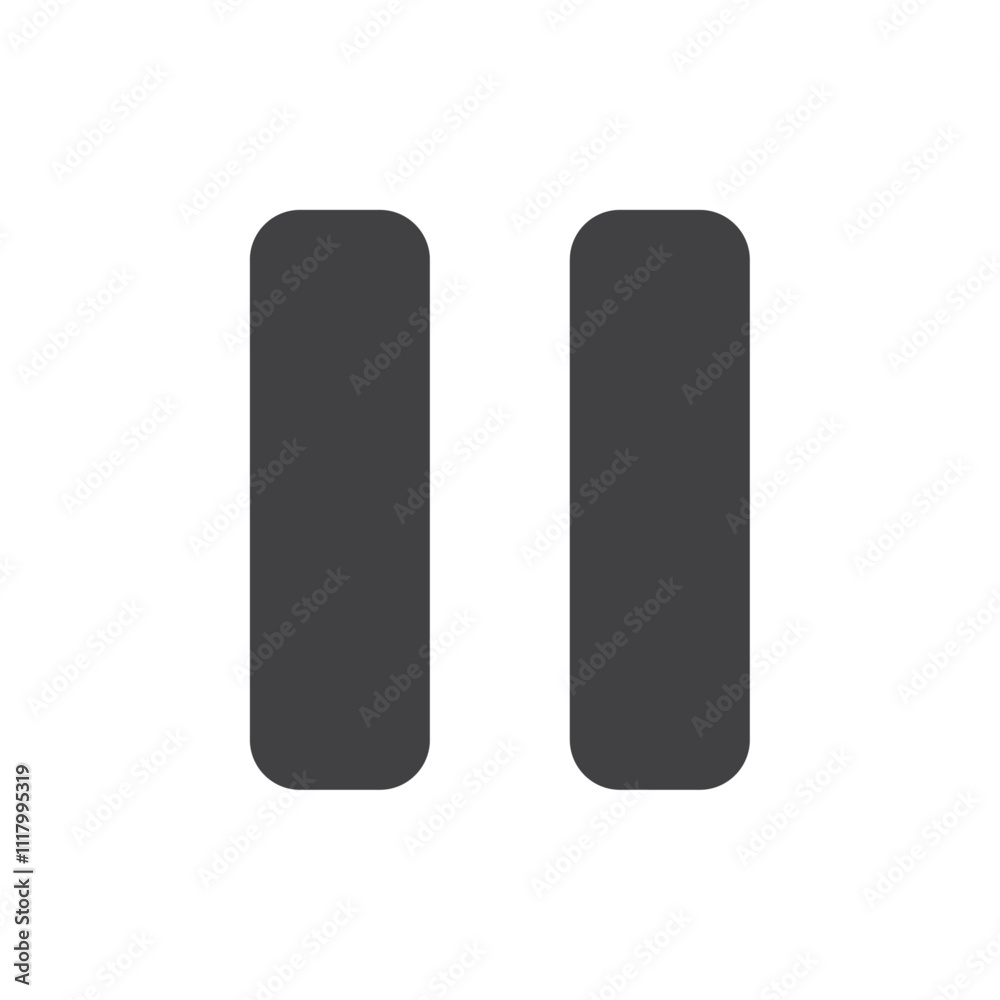 Pause icon flat and simple set design Pause icon flat and simple set design