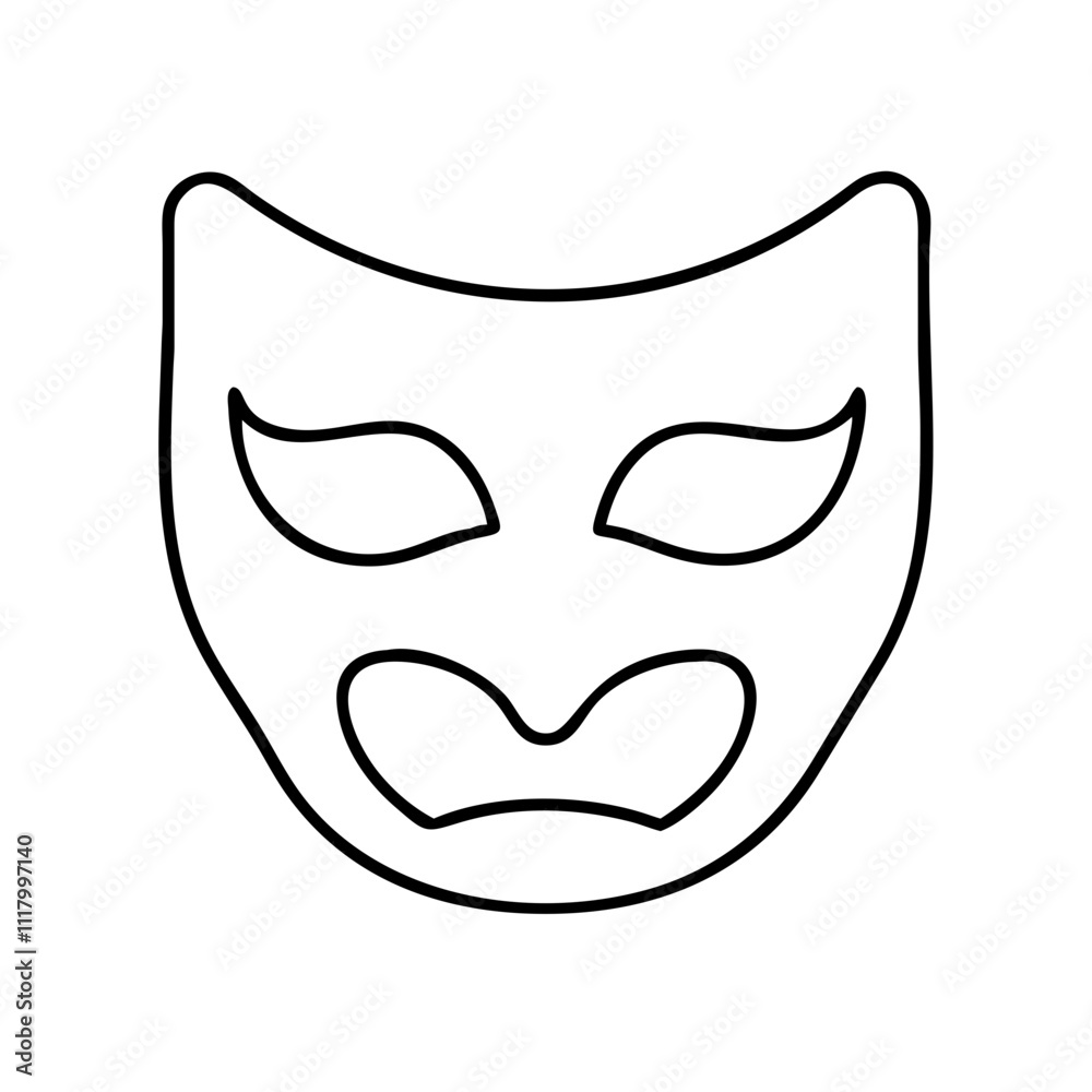 mask icon, new year illustration, new year icon - simple black line art of mask, symbolizing new year celebrations. new year vector. mask icon, new year illustration, new year icon - simple black line art of mask, symbolizing new year celebrations. new year vector.