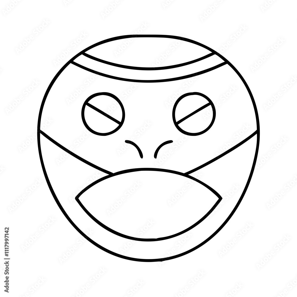 Naklejka premium mask icon, new year illustration, new year icon - simple black line art of mask, symbolizing new year celebrations. new year vector.