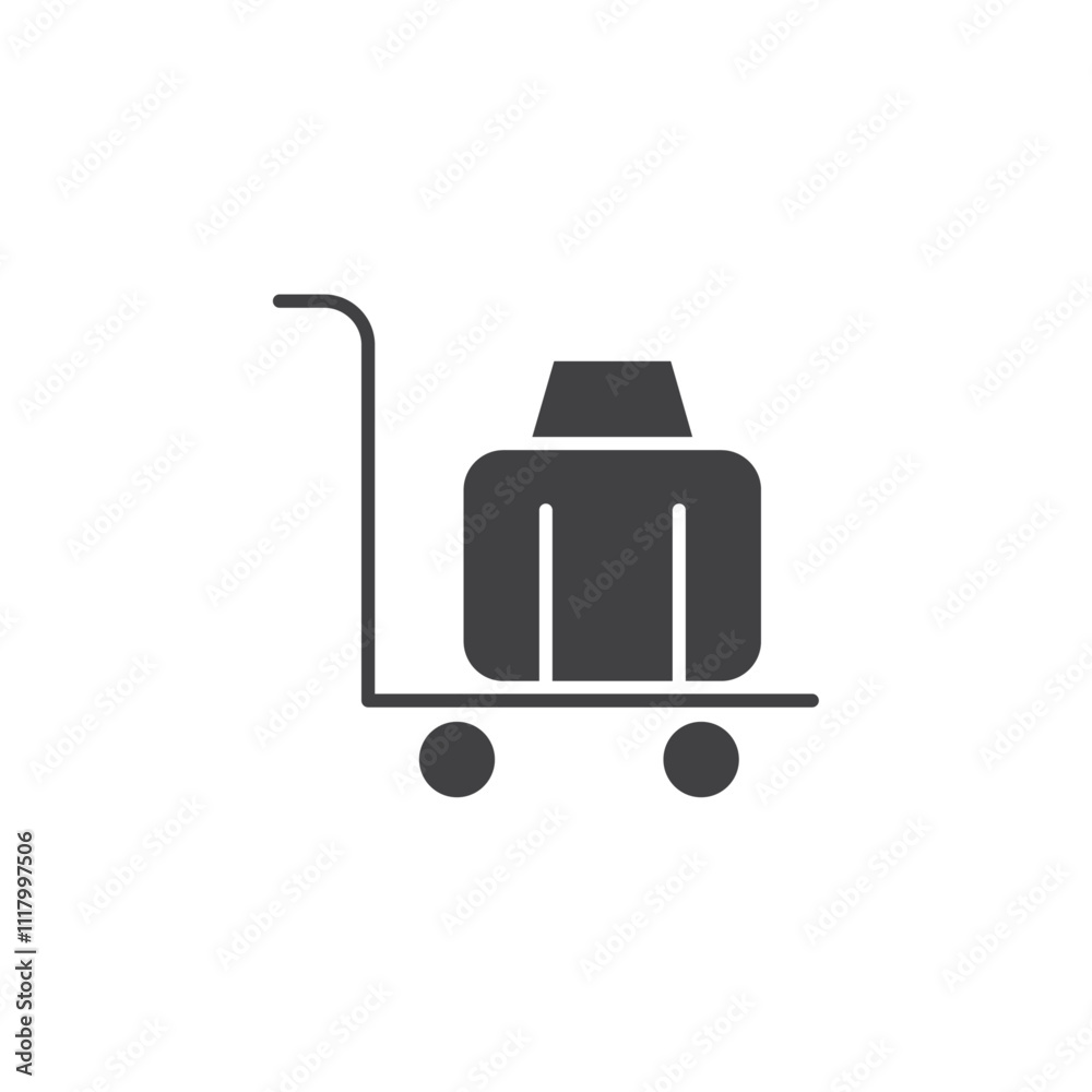 Obraz premium Suitcase transport icon flat and simple set design