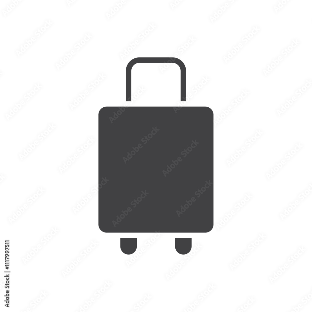 Suitcase icon flat and simple set design Suitcase icon flat and simple set design