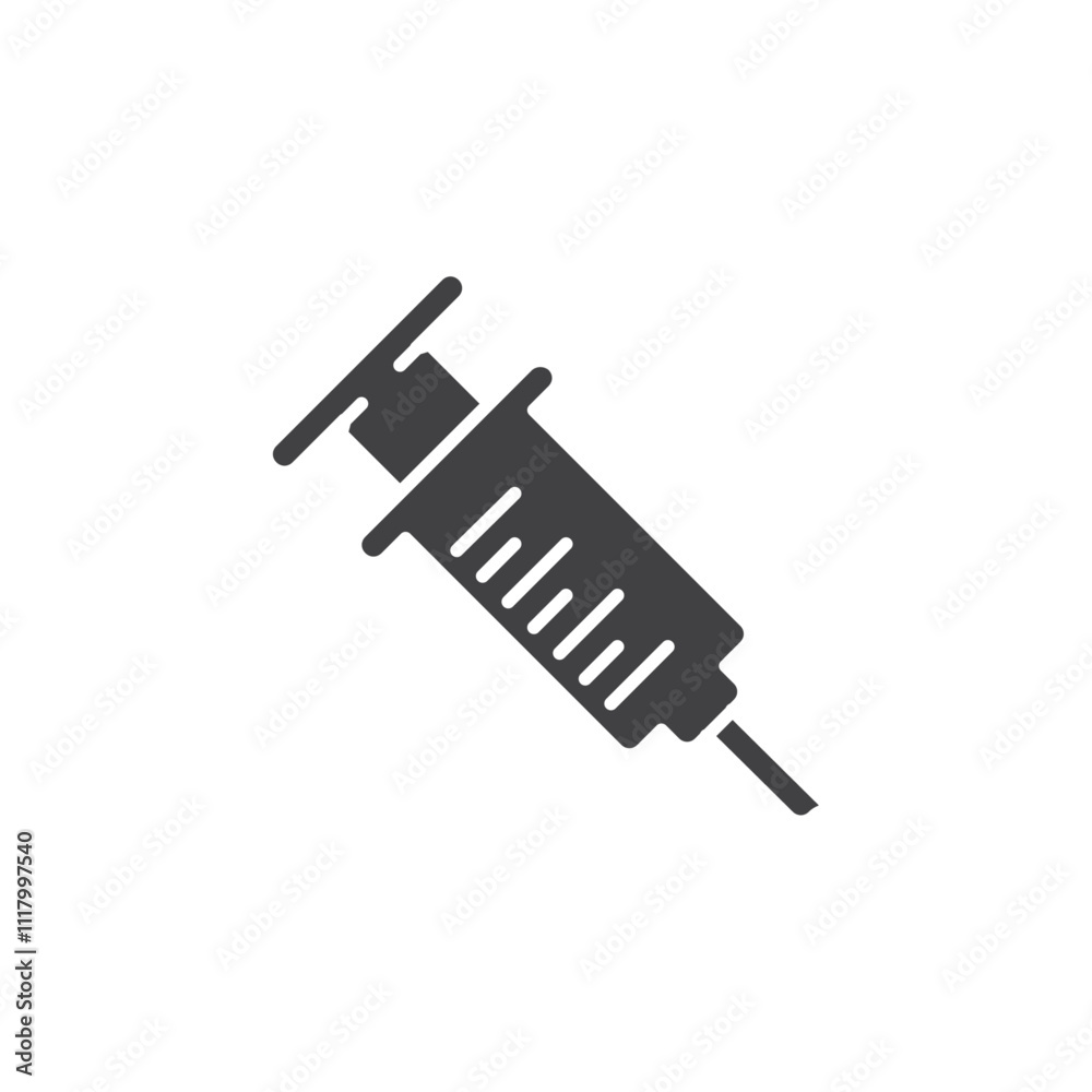 Syringe icon flat and simple set design Syringe icon flat and simple set design