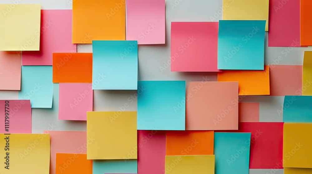 Colorful Sticky Notes on White Background Colorful Sticky Notes on White Background