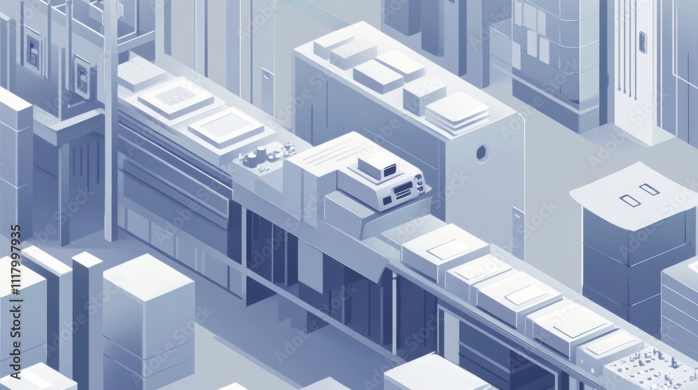 The concept of bulk scanning and digitization in gray and light blue colors The concept of bulk scanning and digitization in gray and light blue colors