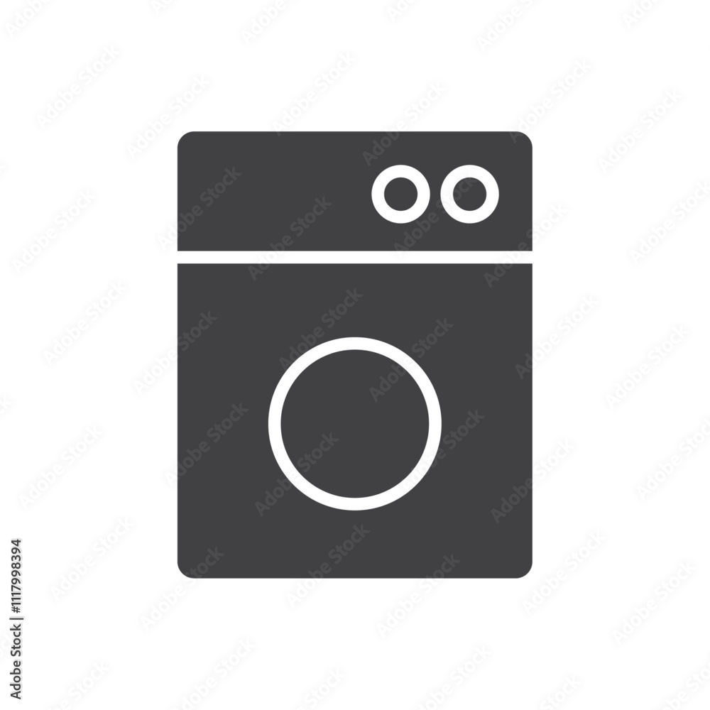 Washing machine icon flat and simple set design Washing machine icon flat and simple set design