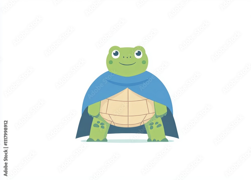Obraz premium A cartoon illustration of a Green Turtle, depicted as an isolated image.