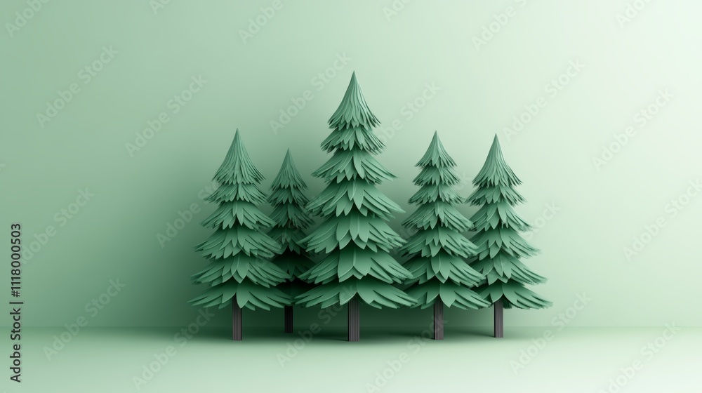Obraz premium Majestic trees against a verdant green backdrop, captivating display of nature's beauty and tranquility