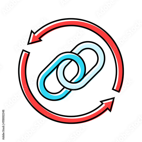 backlinks seo color icon vector. backlinks seo sign. isolated symbol illustration