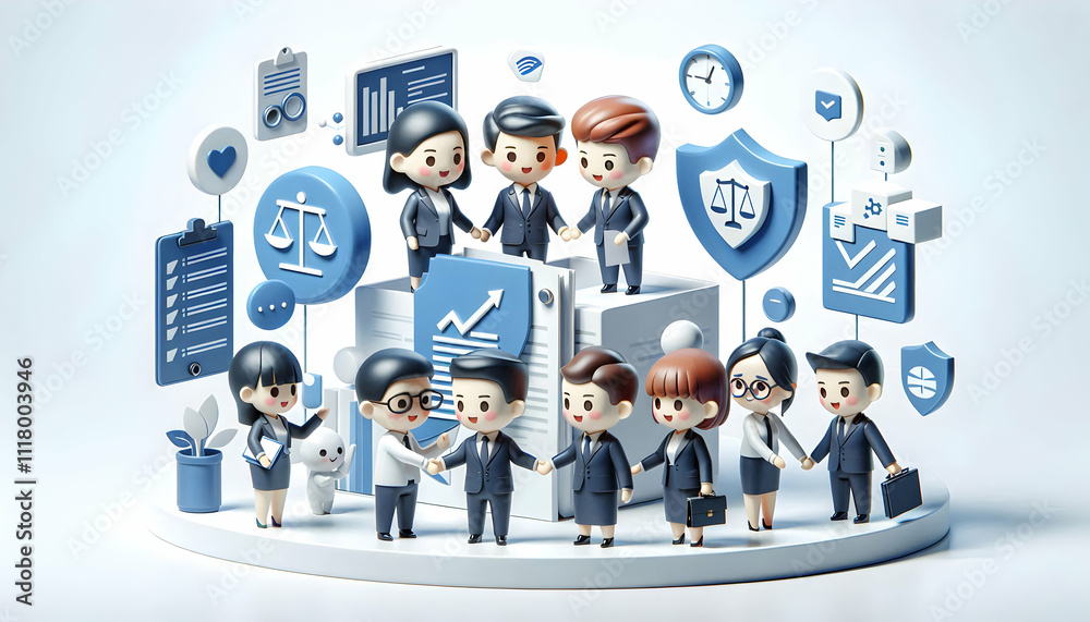 3D Business team collaborating on legal documents plain background copy space on top. concept as A business team collaborating on legal documents using laptops and tablets captured against a plain bac 3D Business team collaborating on legal documents plain background copy space on top. concept as A business team collaborating on legal documents using laptops and tablets captured against a plain bac
