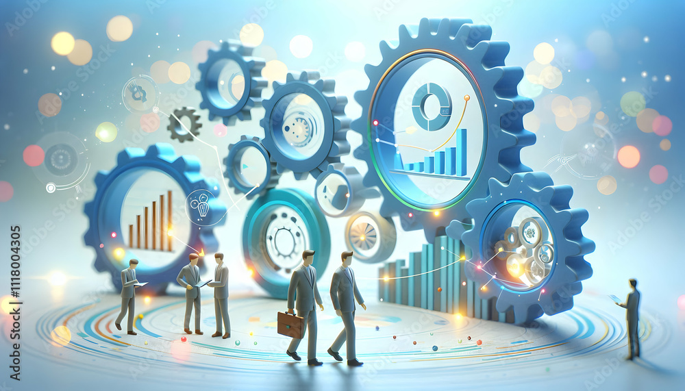 3D Business team dealing with operational inefficiencies in bokeh digital art copy space concept as A business team deals with operational inefficiencies in a bokeh digital art setting highlighting th 3D Business team dealing with operational inefficiencies in bokeh digital art copy space concept as A business team deals with operational inefficiencies in a bokeh digital art setting highlighting th