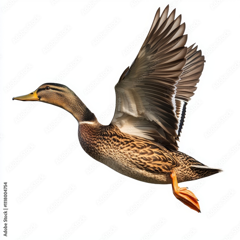 A transparent background image of a duck in motion, viewed from the side, generated by AI. A transparent background image of a duck in motion, viewed from the side, generated by AI.