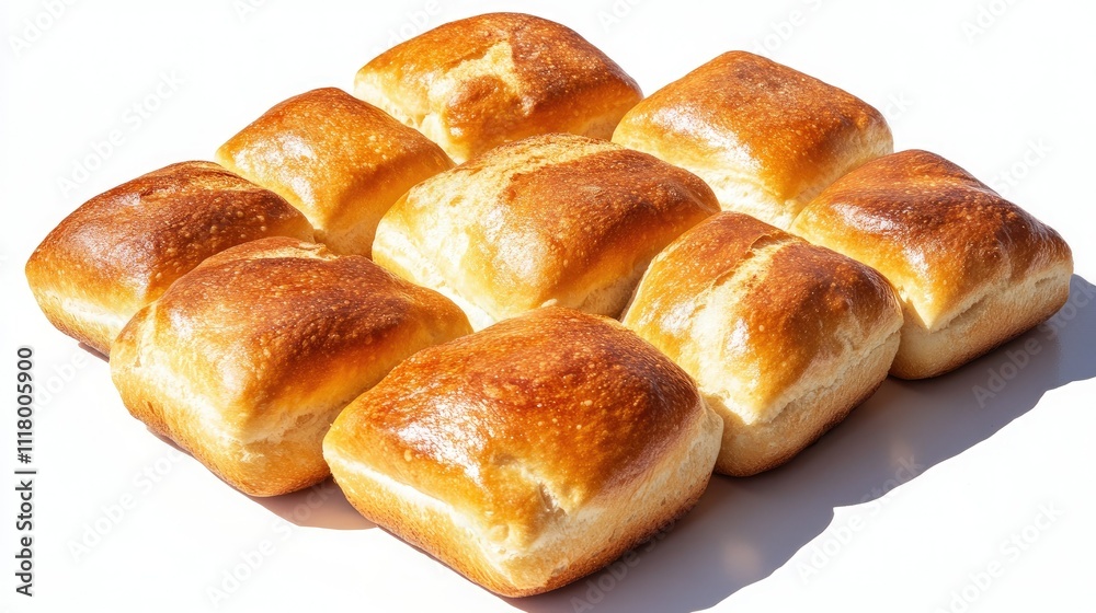 Freshly Baked Bread Loaves Arranged for Display Freshly Baked Bread Loaves Arranged for Display